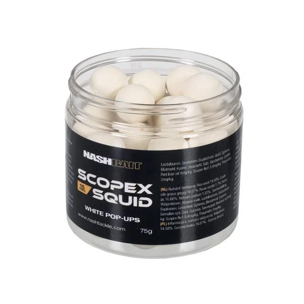 Nash Scopex Squid Pop Ups White 3 Nash Scopex Squid Pop Ups White