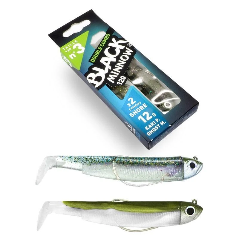 Fiiish Black Minnow 120 Double Combo Shore 12g Glitter Kaki/Ghost Minnow